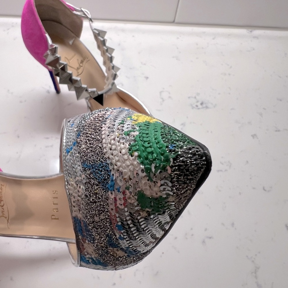Christian Louboutin Planet Chic d’Orsay Embellished pumps - 7.5/37.5 - Picture 8 of 12